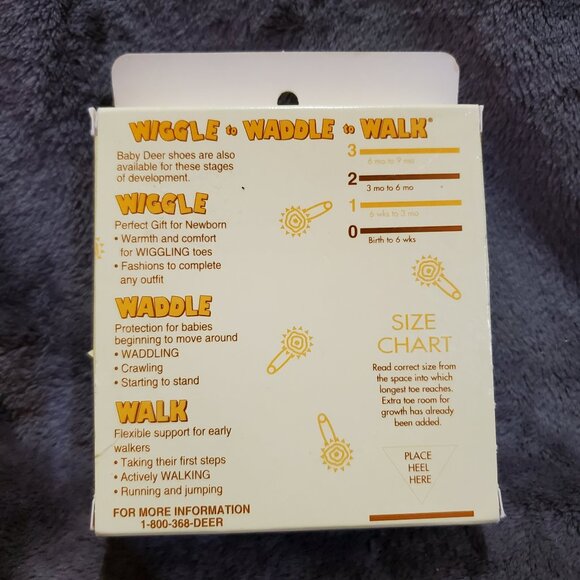 Baby Deer Babys First Sandals with Rag Wool Sock 3 Months-6 Months - Picture 8 of 9